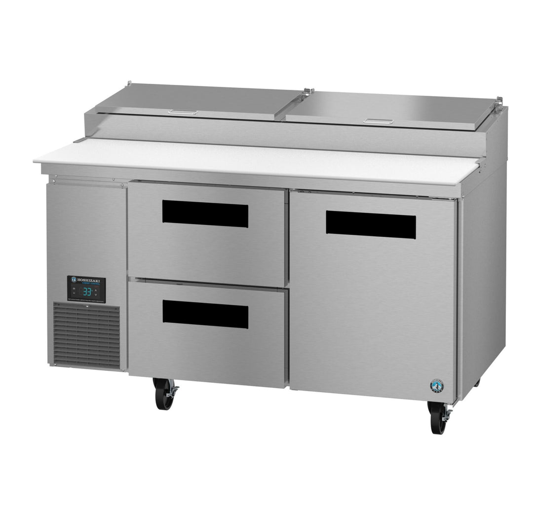 Hoshizaki PR60B-D2 60 inch Steelheart pizza prep table with door and two drawers