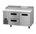 Hoshizaki PR60B-D2 60 inch Steelheart pizza prep table with door and two drawers