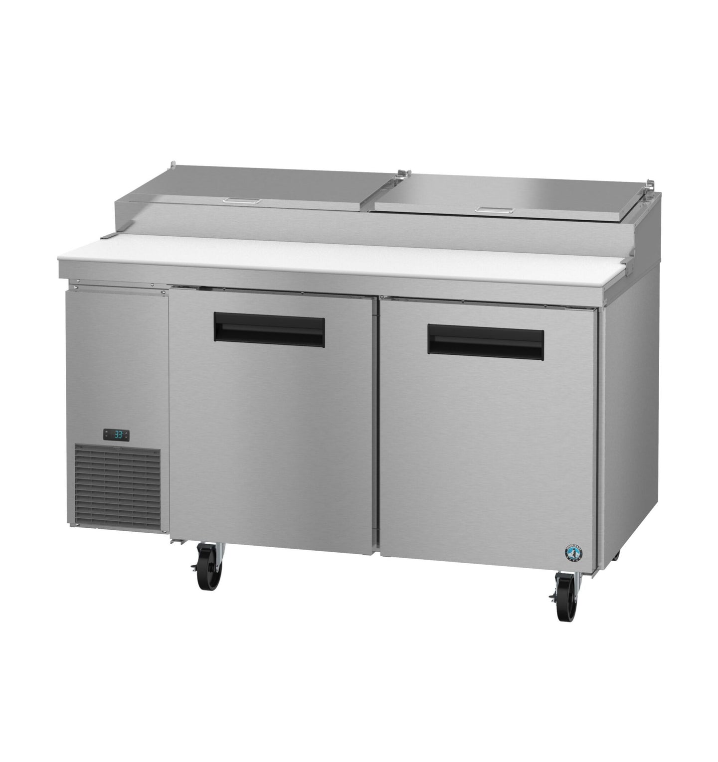 Hoshizaki PR60B 60 inch Steelheart two section pizza prep table refrigerator