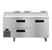 Hoshizaki PR67B-D2 pizza prep table front view with topping rail