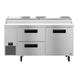 Hoshizaki PR67B-D2 pizza prep table front view with topping rail