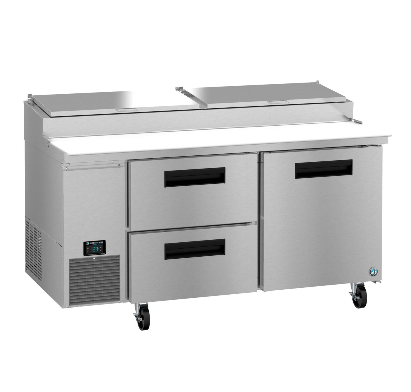 Hoshizaki PR67B-D2 pizza prep table right side profile
