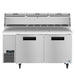 Hoshizaki PR67B-Z pizza prep table front view with refrigerated catch pans