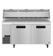 Hoshizaki PR67B-Z pizza prep table front view with refrigerated catch pans