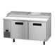 Hoshizaki PR67B 67 inch two section pizza prep table refrigerator