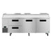 Hoshizaki PR93B-D2 pizza prep table front view showing drawer and door combination