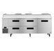 Hoshizaki PR93B-D4 pizza prep table front view showing four drawer bank and topping rail