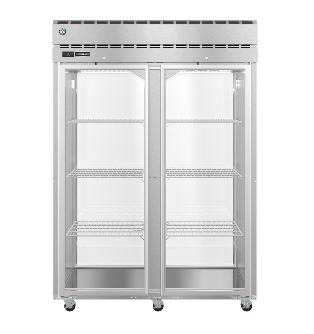 Hoshizaki PT2A-FG-FG two section pass-thru refrigerator with full glass doors