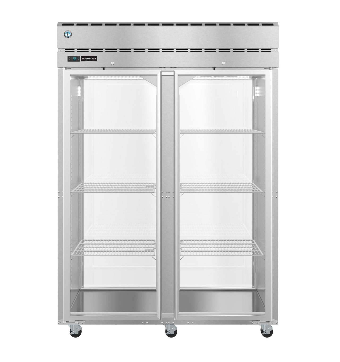 Hoshizaki PT2A-FG-FG two section pass-thru refrigerator with full glass doors