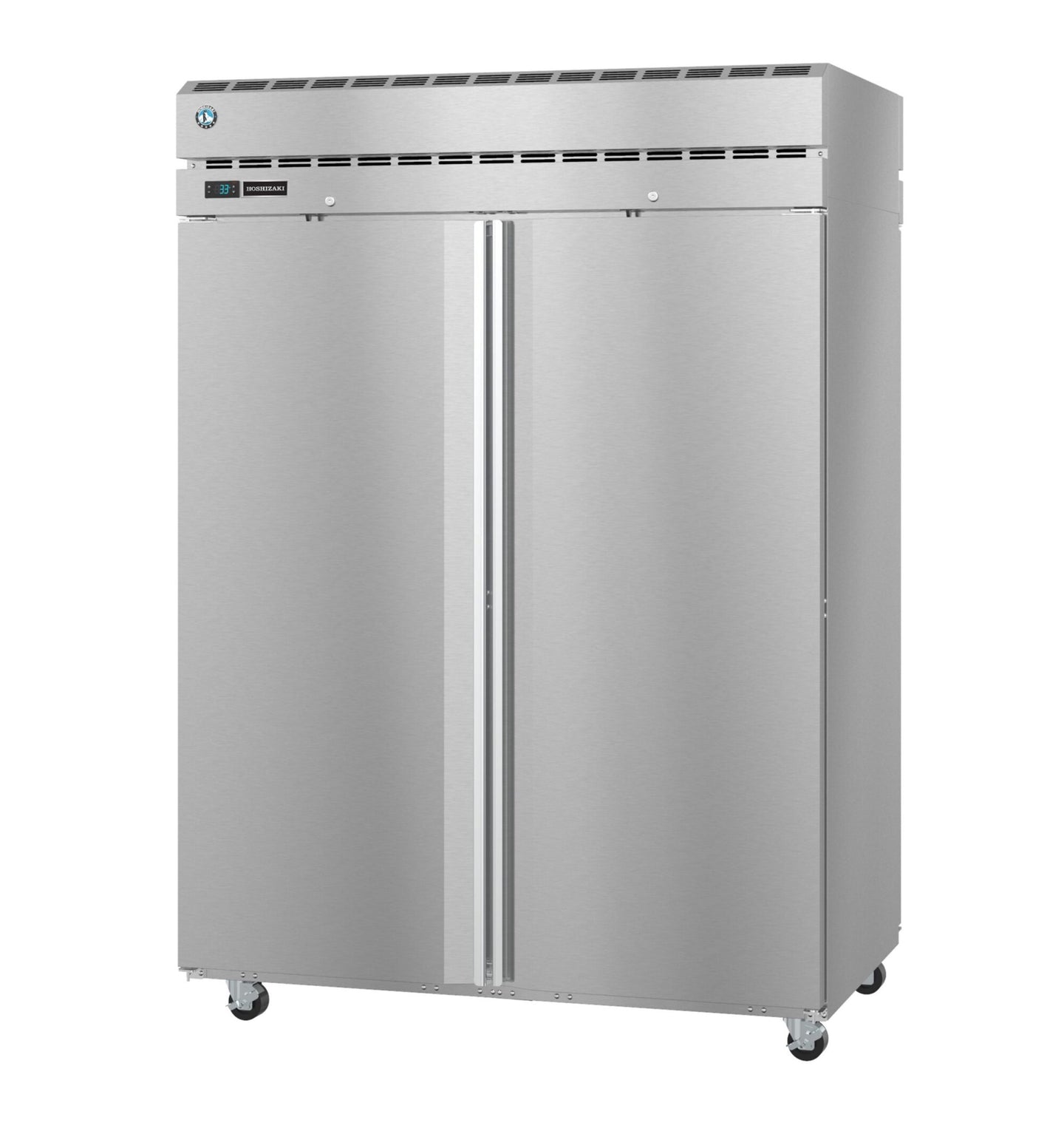 Left side view of the Hoshizaki PT2A-FS-FS two section pass-thru refrigerator