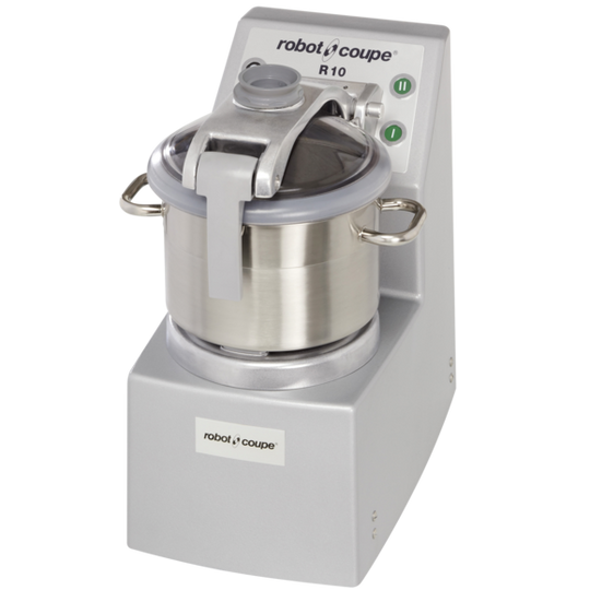 Robot Coupe R10 floor standing vertical cutter mixer with 10 quart stainless steel bowl