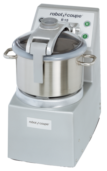 Robot Coupe R15 floor standing vertical cutter mixer with 15 quart stainless steel bowl