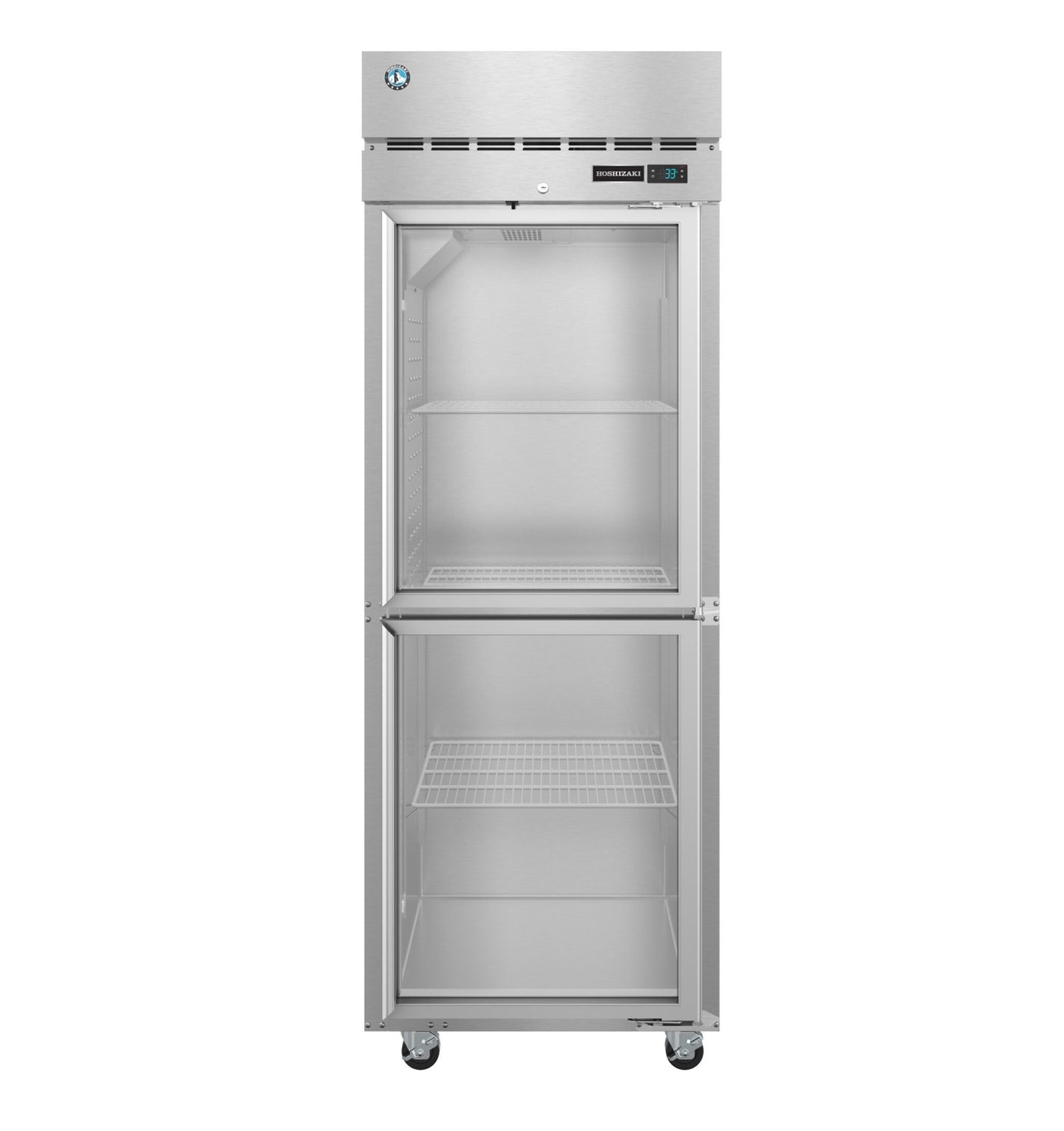 Hoshizaki R1A-HG one section reach-in refrigerator with half glass doors