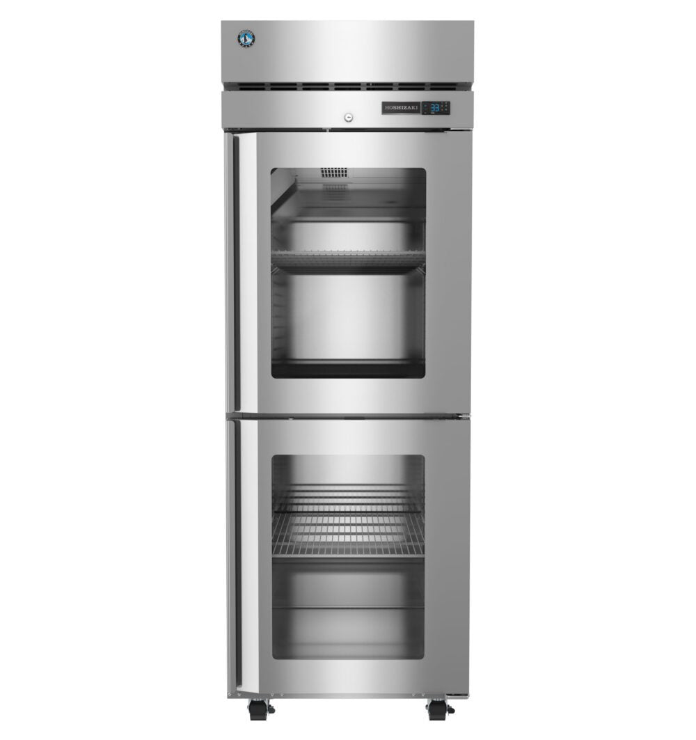 Hoshizaki R1A-HGE one section half glass door reach-in refrigerator front view