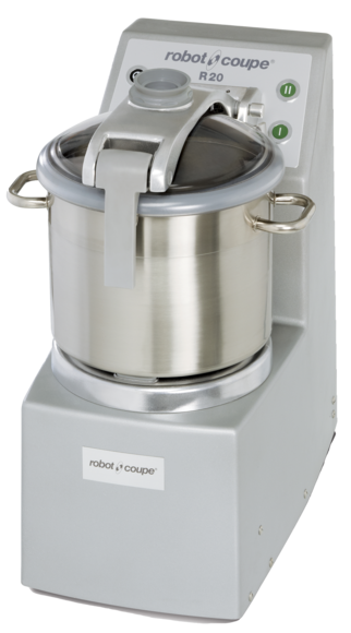 Robot Coupe R20 floor standing vertical cutter mixer with 20 quart stainless steel bowl