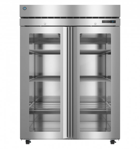 Hoshizaki R2A-FGE Steelheart Series two section reach-in refrigerator with full glass doors