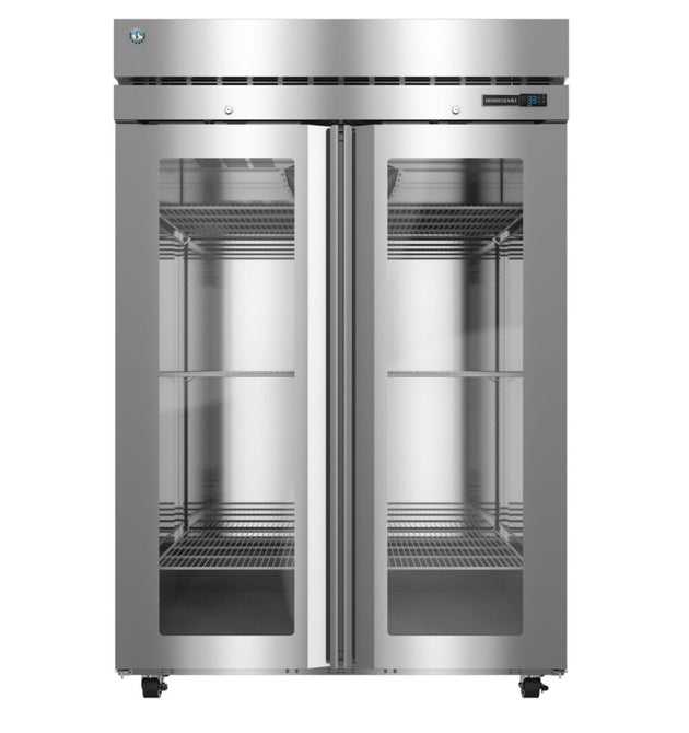 Hoshizaki R2A-FGEN Steelheart Series two section narrow reach-in refrigerator with full glass doors