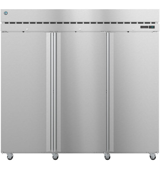Hoshizaki R3A-FS Steelheart Series three section reach-in refrigerator with full stainless steel doors