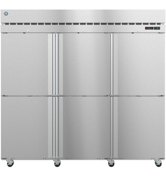 Hoshizaki R3A-HS Steelheart Series three section reach-in refrigerator with half stainless steel doors