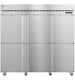Hoshizaki R3A-HS Steelheart Series three section reach-in refrigerator with half stainless steel doors