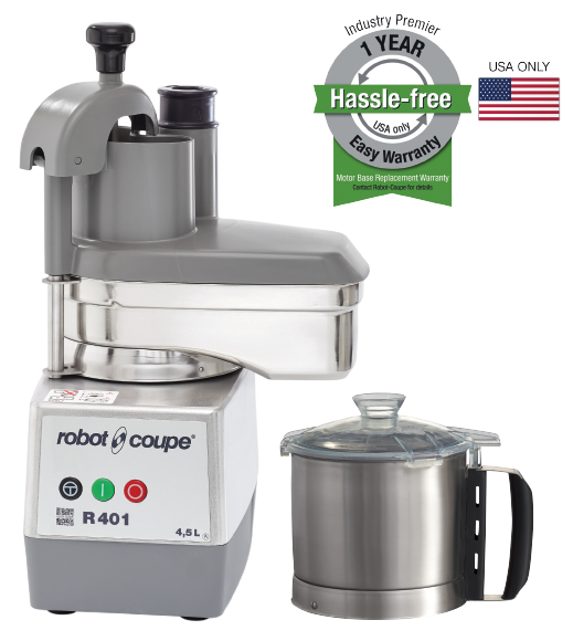 Robot Coupe R401 combination food processor with stainless steel bowl