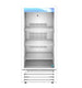 Hoshizaki RM-10-HC-WHT white glass door refrigerated merchandiser, front view