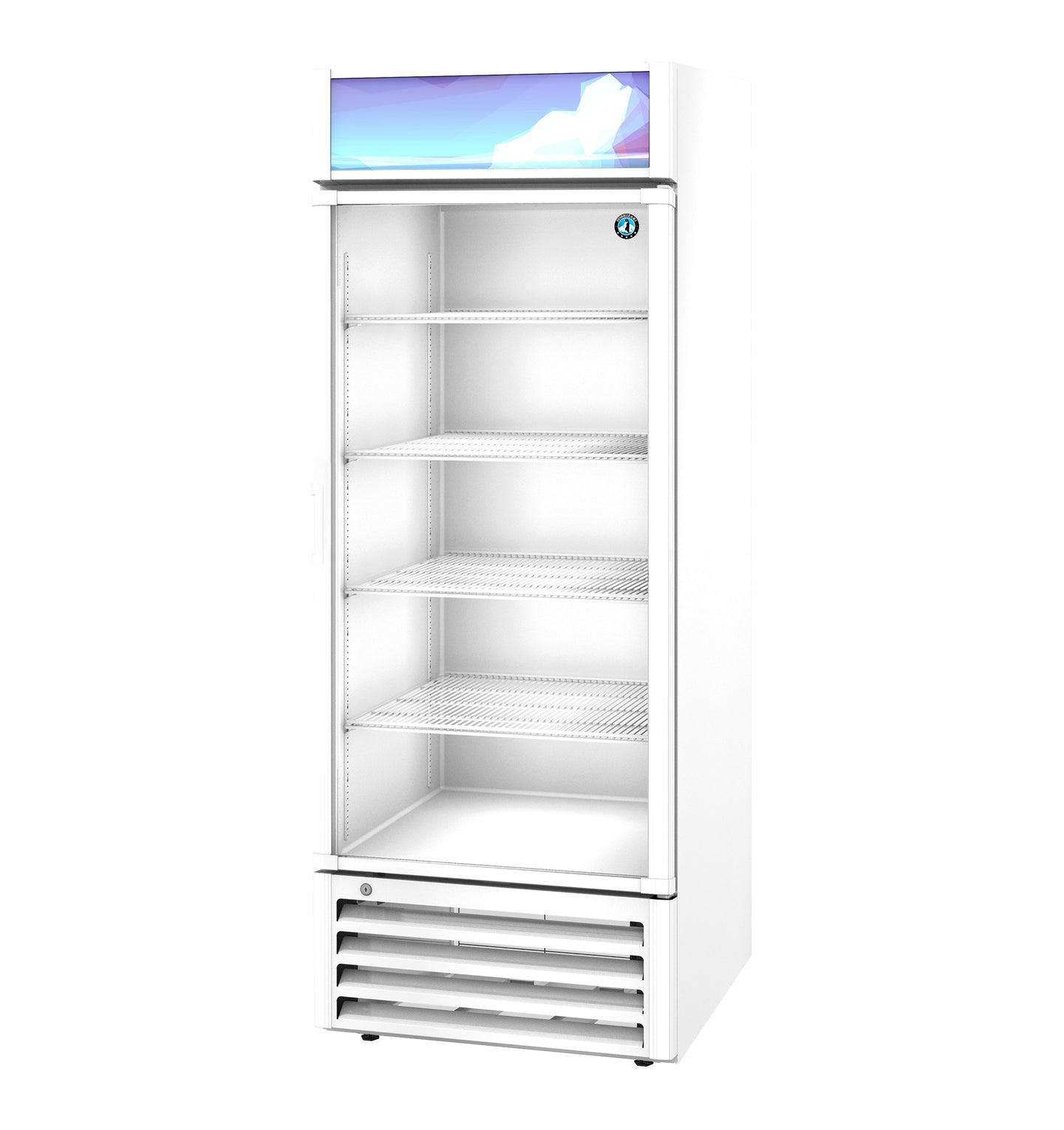 Hoshizaki RM-26-HC-WHT refrigerated merchandiser, left side view