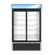 Hoshizaki RM-45-SD-HC two section sliding glass door refrigerated merchandiser, front view