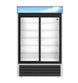 Hoshizaki RM-45-SD-HC two section sliding glass door refrigerated merchandiser, front view