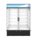 Hoshizaki RM-49-HC two section glass door refrigerated merchandiser, front view