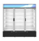 Hoshizaki RM-65-HC three section glass door refrigerated merchandiser, front view