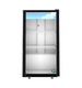 Hoshizaki RM-7-HC-BLK black countertop glass door merchandiser refrigerator, front view