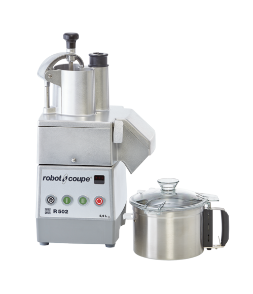 Robot Coupe R502 combination continuous feed food processor with cutter bowl