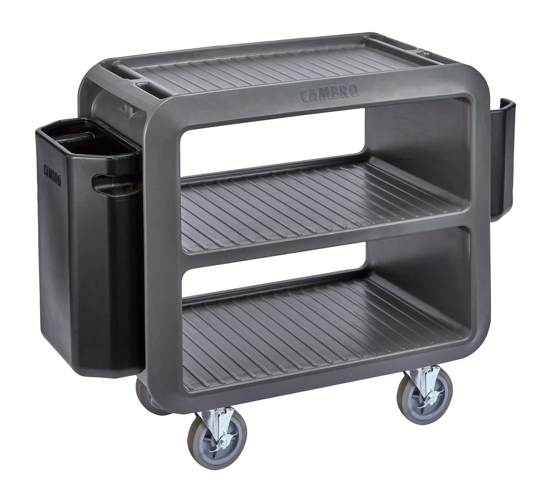 Cambro SC225S615 charcoal gray small service cart with 4 swivel casters