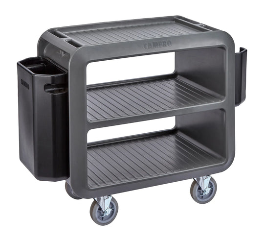 Cambro SC225S615 charcoal gray small service cart with 4 swivel casters