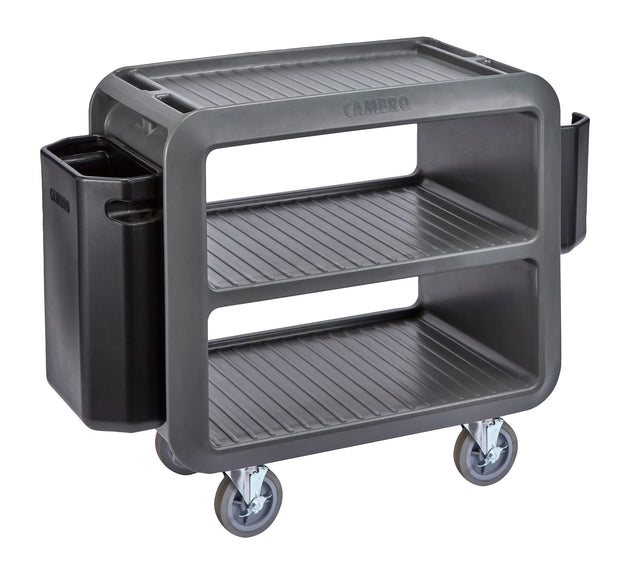 Cambro SC225S615 charcoal gray small service cart with 4 swivel casters