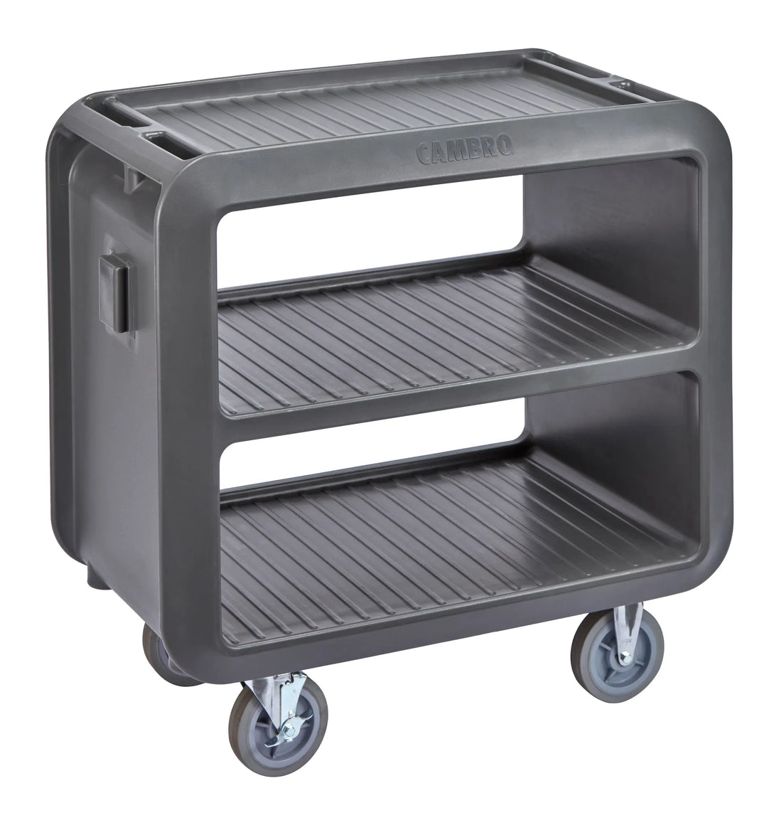 Cambro SC230615 charcoal gray medium service cart with 2 rigid 2 swivel casters