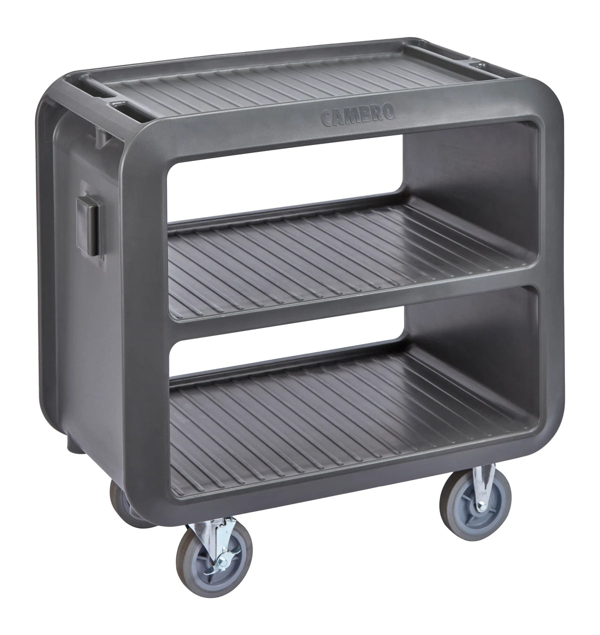 Cambro SC230615 charcoal gray medium service cart with 2 rigid 2 swivel casters
