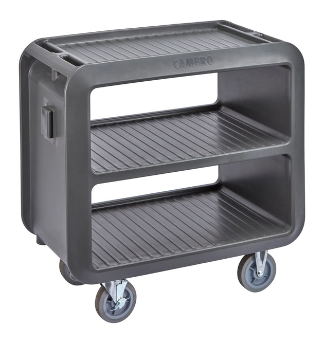 Cambro SC230615 charcoal gray medium service cart with 2 rigid 2 swivel casters