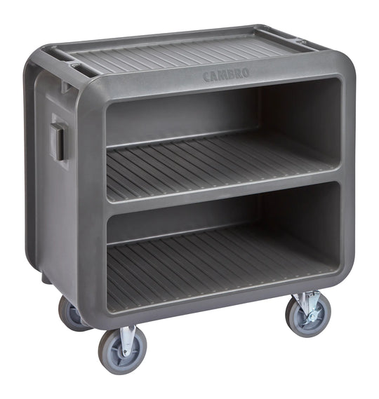 Cambro SC330615 charcoal gray medium service cart with 2 rigid 2 swivel casters