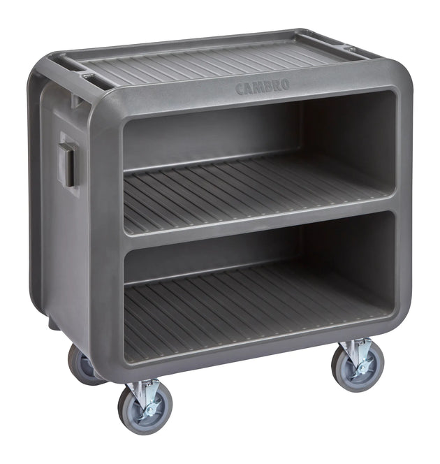 Cambro SC330S615 charcoal gray medium service cart with 4 swivel casters