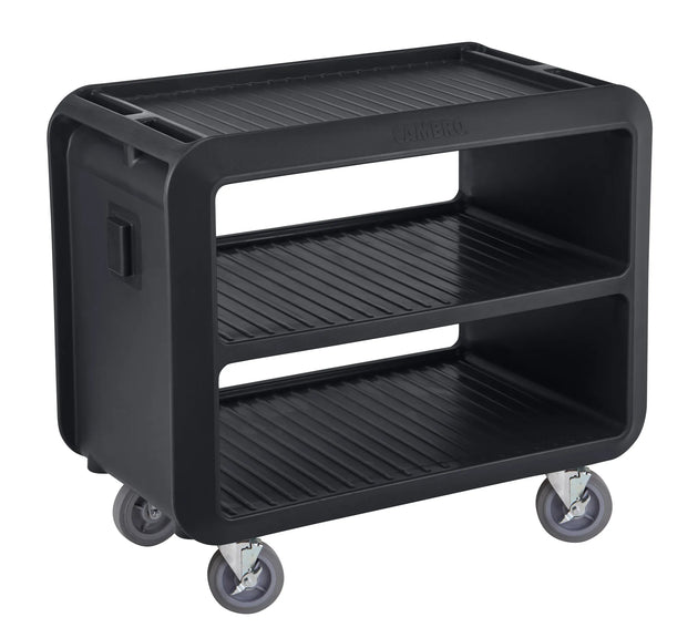 Cambro SC337S110 black large service cart with 4 swivel casters