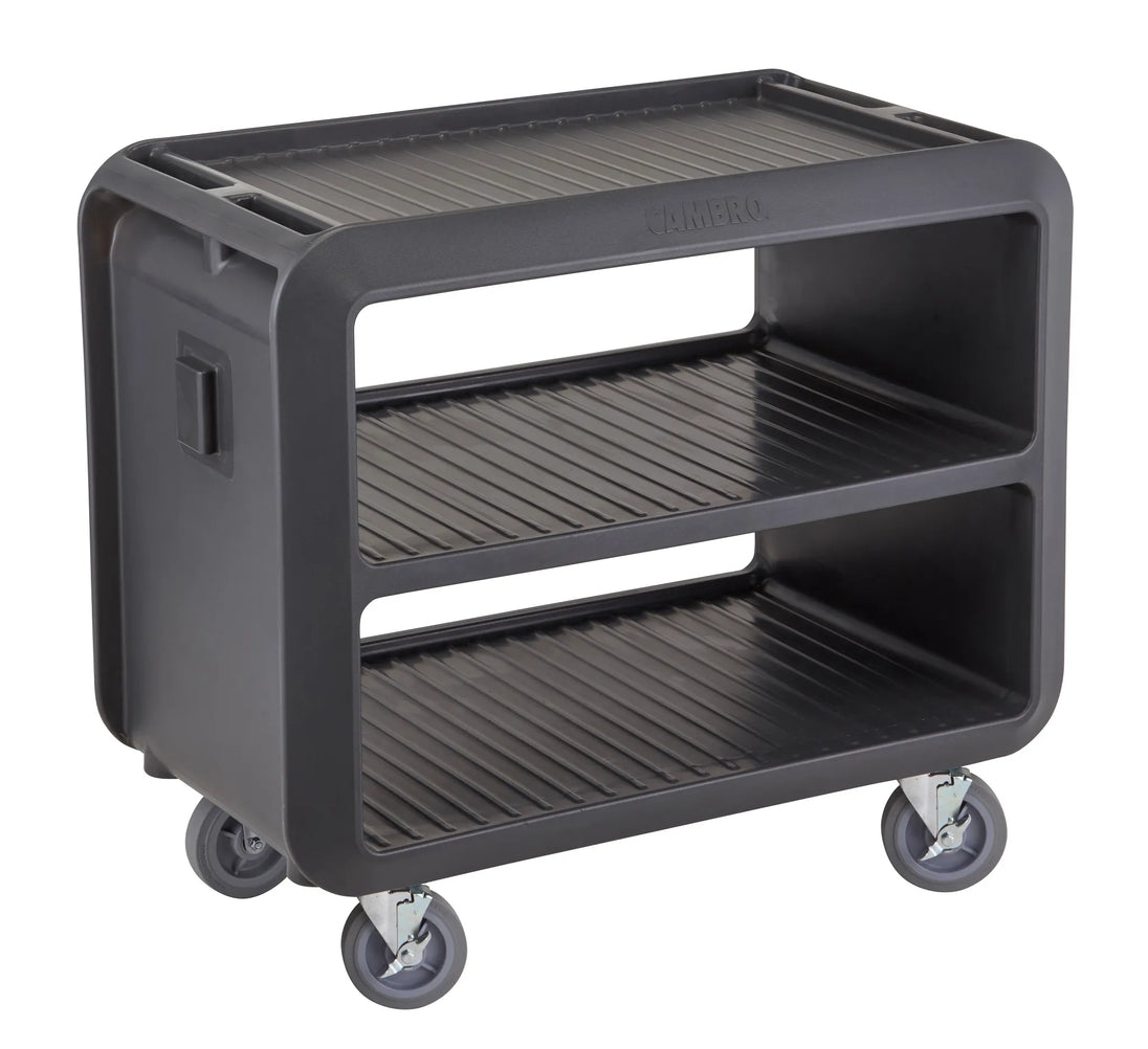 Cambro SC337S615 charcoal gray large service cart with 4 swivel casters