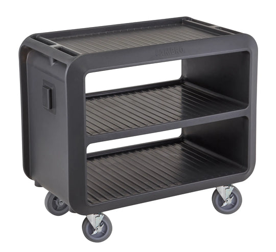 Cambro SC337S615 charcoal gray large service cart with 4 swivel casters