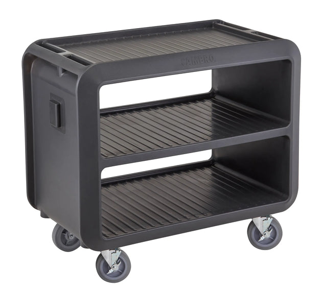 Cambro SC337S615 charcoal gray large service cart with 4 swivel casters