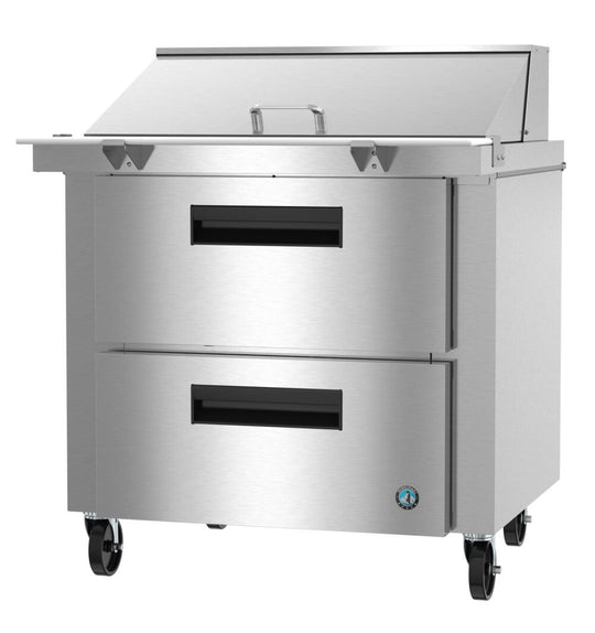 Hoshizaki SR36B-15MD2 36 inch Mega Top prep table refrigerator with two drawers, Steelheart Series