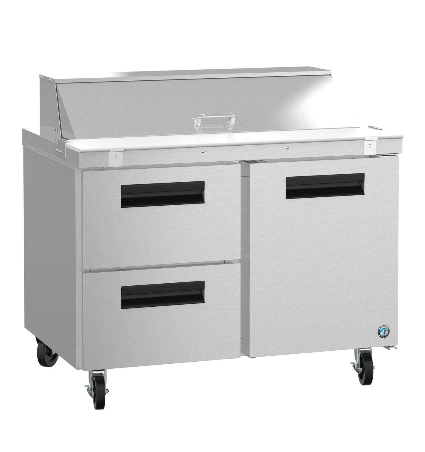 Hoshizaki SR48B-12D2 sandwich prep table refrigerator, right side view