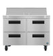 Hoshizaki SR48B-12D4 sandwich prep table refrigerator, front view