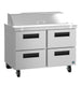 Hoshizaki SR48B-12D4 sandwich prep table refrigerator, right side view