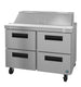 Hoshizaki SR48B-12D4 48 inch sandwich prep table refrigerator with four drawers